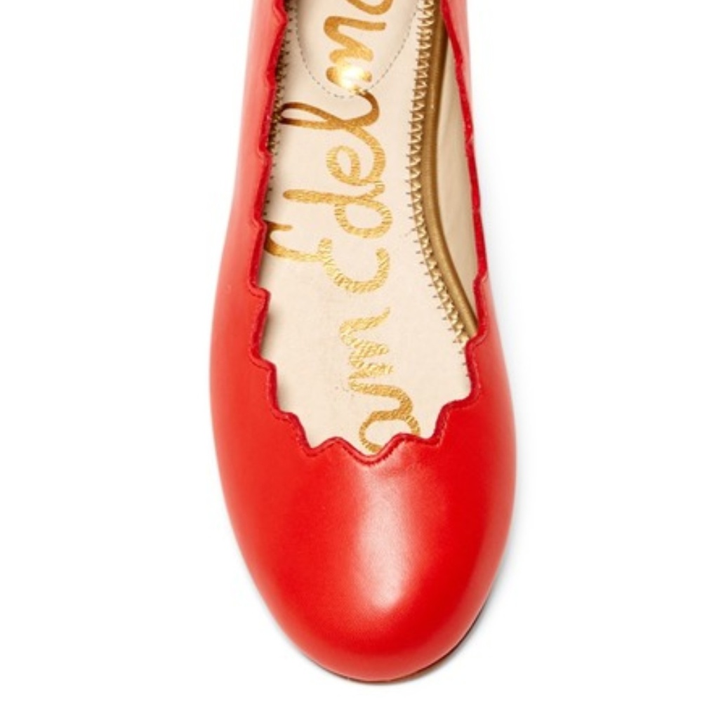 NWT Sam Edelman Orange Scalloped Flats - Picture 2 of 6